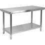 Stół centralny składany z półką 1500×600×H850 YATO Stoły nierdzewne - 4store.pl