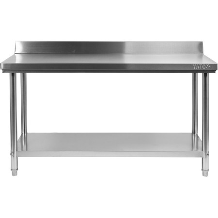 Stół składany przyścienny z półką 1600x600xH850+100MM YATO Stoły nierdzewne - 4store.pl