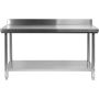 Stół składany przyścienny z półką 1600x600xH850+100MM YATO Stoły nierdzewne - 4store.pl