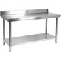 Stół składany przyścienny z półką 1600x600xH850+100MM YATO Stoły nierdzewne - 4store.pl