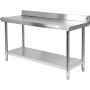 Stół składany przyścienny z półką 1600x600xH850+100MM YATO Stoły nierdzewne - 4store.pl