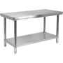 Stół centralny składany z półką 1600×700×H850 YATO Stoły nierdzewne - 4store.pl