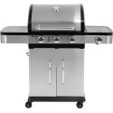 Grill gazowy 3+1 stal nierdzewna - widok z przodu z szafką i pokrętłami