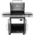 Grill gazowy 3+1 11,2 kW - widok z przodu, otwarta pokrywa i drzwiczki szafki