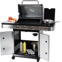 Grill gazowy 3+1 11,2 kW - otwarta pokrywa i szafka z akcesoriami