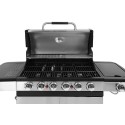 Grill gazowy 6+1 20,2 kW - otwarta pokrywa, ruszt i pokrętła palników