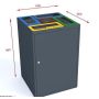 Kosz do segregacji odpadów Cube II 5 komorowy, stal ocynkowana malowana Kra03 Kosze do segregacji odpadów - 4store.pl