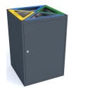 Kosz do segregacji odpadów Cube V 4X80l, 4 komorowy, napisy wycinka laserowa