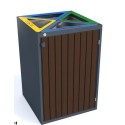 Kosz do segregacji odpadów Cube VI 4X80l, 4 komorowy, napisy wycinka laserowa