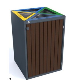 Kosz do segregacji odpadów Cube VI 4X80l, 4 komorowy, napisy wycinka laserowa