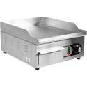 Elektryczna płyta grillowa gładka 360 mm - widok z przodu z boku, panel i szuflada