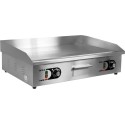 Elektryczna płyta grillowa gładka 2x2,2kW 73 cm - widok z przodu i z boku