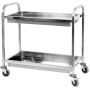 Wózek serwisowy kelnerski 2 półki, głęboki YATO Stoły nierdzewne - 4store.pl