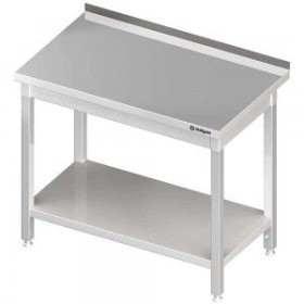 Stół ze stali nierdzewnej, z półką, spawany, dł. 120 cm, gł. 70 cm