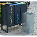 Kosz do segregacji odpadów Satis III 60 l, wolno stojący, stal ocynkowana malowana Kra03 Kosze do segregacji odpadów - 4store.pl