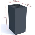 Kosz do segregacji odpadów Satis I 100 l - rysunek z wymiarami 370x470x810 mm