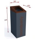 Kosz do segregacji odpadów skośny 60 l - rysunek z wymiarami 300x400x835 mm, napis bioodpady