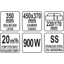 Pakowarka próżniowa komorowa 350 mm - ikony z parametrami technicznymi