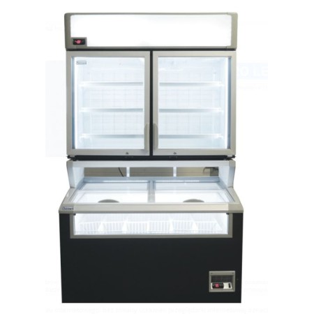 Szafoboneta mroźnicza SD-420 LED + SD-320 LED, 740 litrów, zamrażarka z nadstawką Imp06 Wyspy mroźnicze (bonety) - 4store.pl