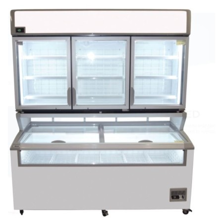 Szafoboneta mroźnicza SD-700 LED + SD-480 LED, 1180 litrów, zamrażarka z nadstawką Imp06 Wyspy mroźnicze (bonety) - 4store.pl