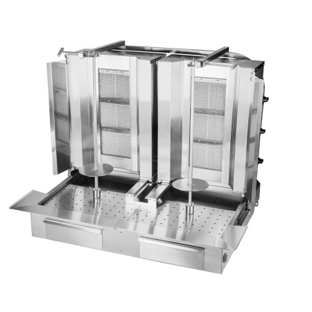 Opiekacz gazowy do kebaba podwójny, gyros, 3+3 palniki, wsad 80 kg, KLG153-T Imp02 Rożna, piece - 4store.pl
