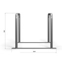 Stojak rowerowy U-15 modułowy-2 - rysunek techniczny z wymiarami 800 x 1020 mm