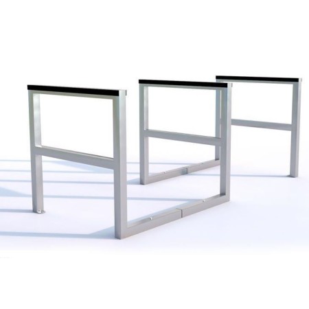 Stojak rowerowy Irys III z poprzeczką ogumowany, stal ocynkowana Kra03 Stojaki na rowery - 4store.pl