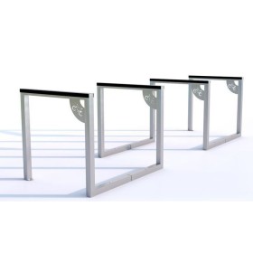 Stojak rowerowy Irys IV ogumowany + tabliczki