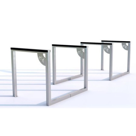 Stojak rowerowy Irys IV ogumowany + tabliczki, stal ocynkowana Kra03 Stojaki na rowery - 4store.pl