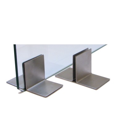 Uchwyt (podstawka) nierdzewny do przegrody z plexi w ladzie chłodniczej gr. 3 mm Ikmet Wyposażenie stoisk sklepowych - 4store.pl