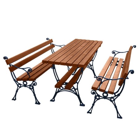 Zestaw ogrodowy Standard z podłokietnikami 180 deski świerkowe impregnowane, aluminiowy Kra14 Mała Architektura - 4store.pl