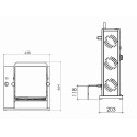 Toster pionowy SEKM40 - rysunek techniczny z wymiarami