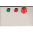 Piła do kości 850 W - panel sterowania z przyciskami start, stop i bezpieczeństwa