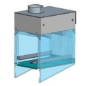 Zmywarka tunelowa koszowa 220L/R - rysunek 3D okapu kondensacyjnego z przezroczystymi bokami