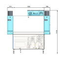 Zmywarka tunelowa koszowa 220L/R - rysunek techniczny z wymiarami