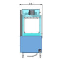Zmywarka tunelowa koszowa 270L/R - rysunek techniczny z wymiarem szerokości 610
