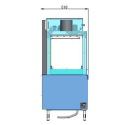 Zmywarka tunelowa koszowa 360L/R - rysunek techniczny z boku z wymiarem 810 mm