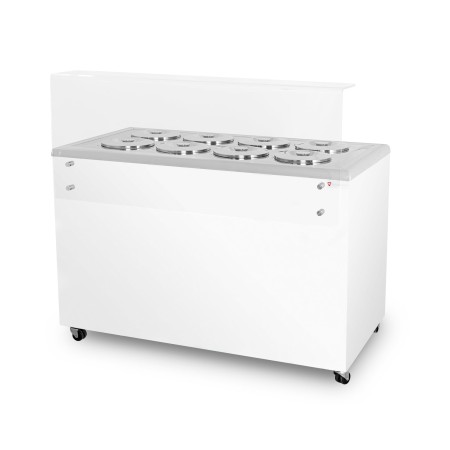 Dystrybutor do lodów, witryna do lodów, konserwator, retro, okrągłe kuwety, GELATO POZETTI 8 Imp02 Wyspy mroźnicze (bonety) - 4s