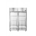 Szafa mroźnicza GASTRO INOX F700 - widok z przodu, dwoje przeszklonych drzwi