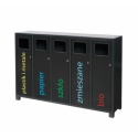 Kosz do segregacji odpadów PLUTON (65l) z różną ilością segmentów, 2x65l, 3x65l, 4x65l, 5x65l