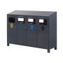 Kosz do segregacji odpadów PLUTON skośny dwustronny (80l) kra 22 Kosze do segregacji odpadów - 4store.pl