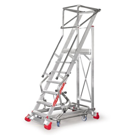 Podest magazynowy przejezdny z SICUR-STOP, 6 stopni, 150/MFTS Faraone Podesty magazynowe - 4store.pl