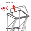 Podest magazynowy 250/SMT - opcjonalna barierka obracana o 360 stopni