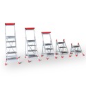 Schody aluminiowe 5 stopni SGP05.P.17 - pięć drabinek o różnej wysokości obok siebie