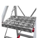 Schody aluminiowe SGP05.P.17 - stopień ryflowany z wymiarami 23 x 36 cm