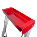 Schody aluminiowe 5 stopni SGP05.P.17 - czerwona półka na narzędzia na szczycie