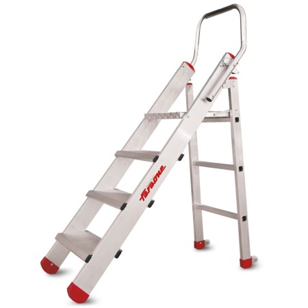 Schody z aluminium, 2 stopnie, z poręczą, CM50.02 Faraone Drabiny - 4store.pl