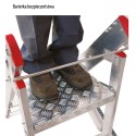 Schody aluminiowe CM50.02 - platforma z barierką bezpieczeństwa