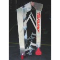Schody aluminiowe CM60 CM4L - widok z boku na złożone kółka jezdne