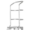 Schody aluminiowe CM4LPR - poręcz z dwoma szczeblami nad podestem